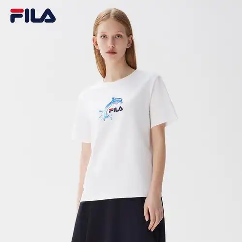 fila斐乐官方女士短袖2021夏季新款纯棉圆领运动t恤