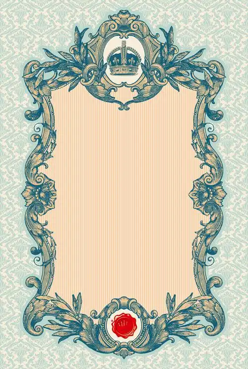 欧式复古花纹边框背景素材