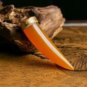 锦玉轩 已售挂件吊坠 獠牙 虎牙 24k金镶嵌 精品缅料xx2156