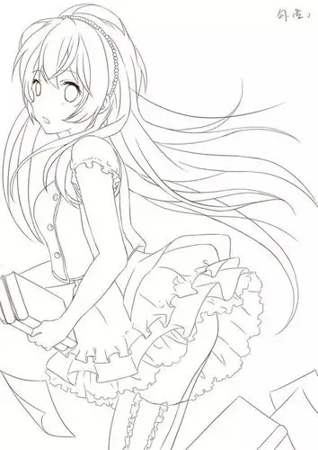 手绘-动漫,漫画人物,适合手绘的图,铅笔稿