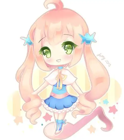 有没有跟这个一样的q版女生粉色头发的?