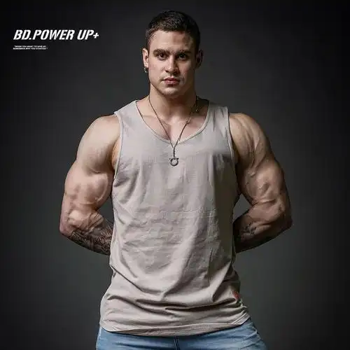 背心bd健美圆领夏季中长健身训练运动肌肉运动背心