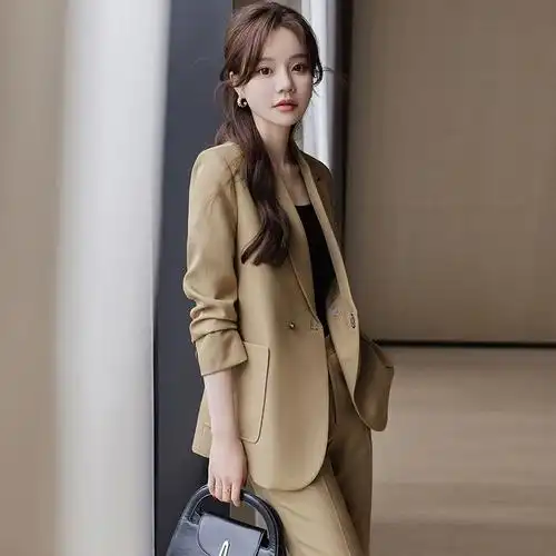 西服套装显瘦西装套装通勤正装女2023秋季时尚新款端气质范修身