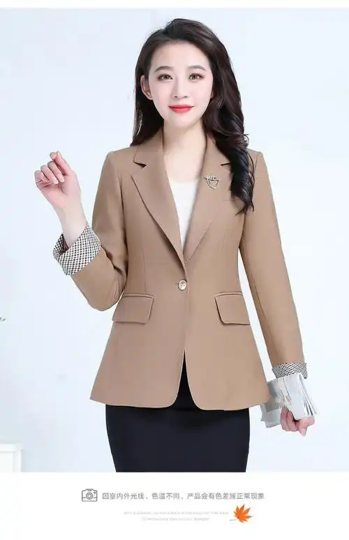 女春季2022新款商务休闲标准型气质小个子穿搭一粒扣职业装西服黑色m