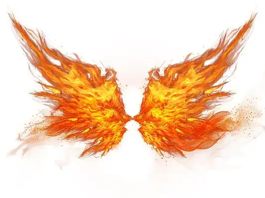 炫酷天使火焰翅膀燃烧翅膀png素材