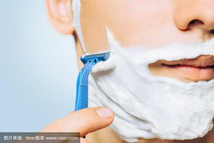 剃胡子,剃刀,男人,特写,络腮胡子