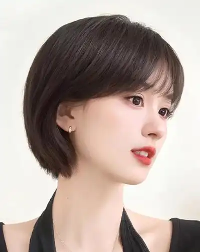 【干练】假发全头套女自然真发全真人发短发整顶减龄蓬松假发套