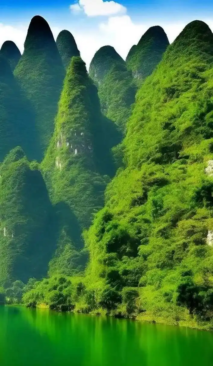 林山水佳天下  奇山异绵桂林山水佳天下  青山绿水淋琅滿目如同仙境