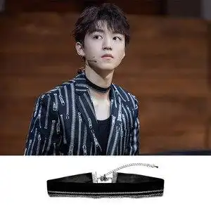 我们的乐队王俊凯同款黑绒带双o字链颈链tfboy2020新款项链锁骨链