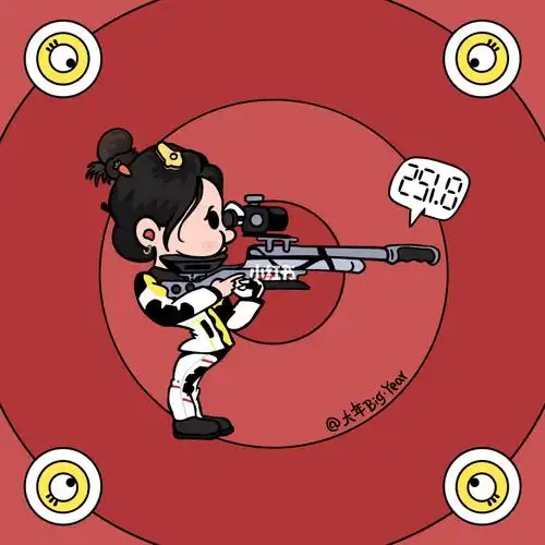 看奥运画卡通东京奥运会首金杨倩