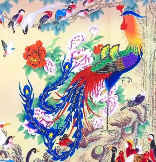 百鸟朝凤作者王留成作品尺寸24010