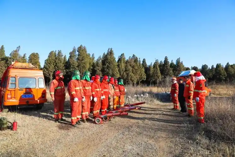 森林防火屏障保障生态资源安全原山林场专业防火队开展打烧防火隔离带