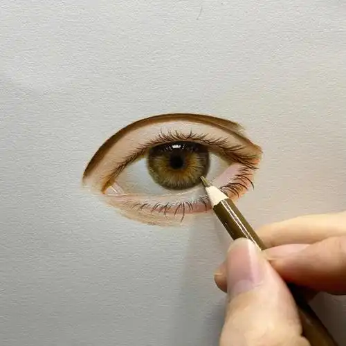 彩铅画眼睛9张过程图