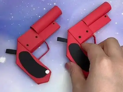 手工diy #亲子手工 #枪 #折纸教程 #手工折纸 #信号枪 #自制玩具