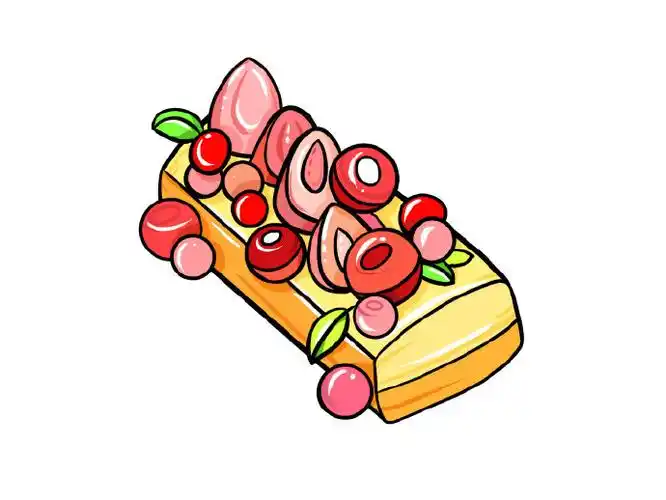夏日小甜品简笔画素材,超可爱的夏日甜品临摹图