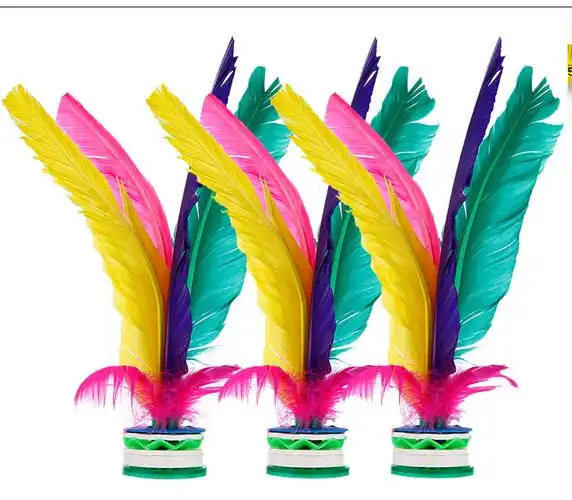 羽毛毽子成人健身幼儿园毽球鸡毛键子耐踢踢毽子踢花毽牛筋底