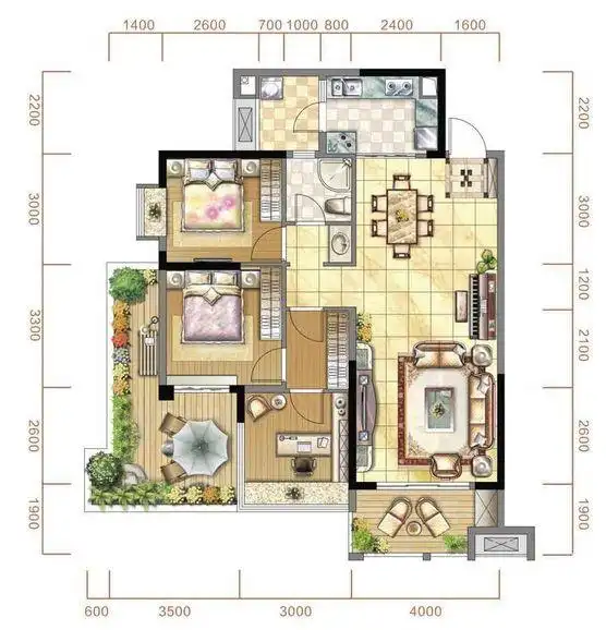 三居美式欧式80后小蜗置家户型图