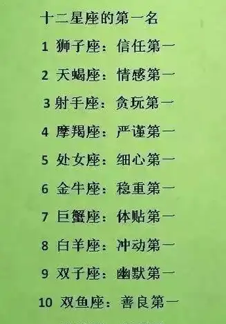 十二星座的各种最强能力;你的星座到底有什么优缺点呢?