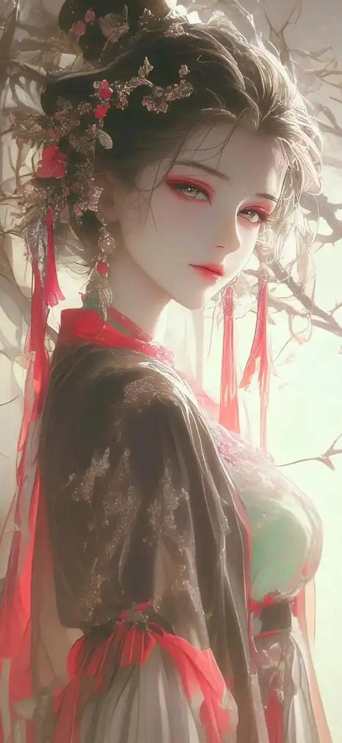 壁纸#古风美人插画壁纸分享|清冷孤绝