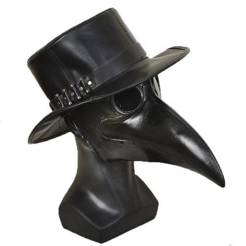 中世纪瘟疫乌鸦黑色鸟嘴面具黑死病cosplay巫医面具万圣节