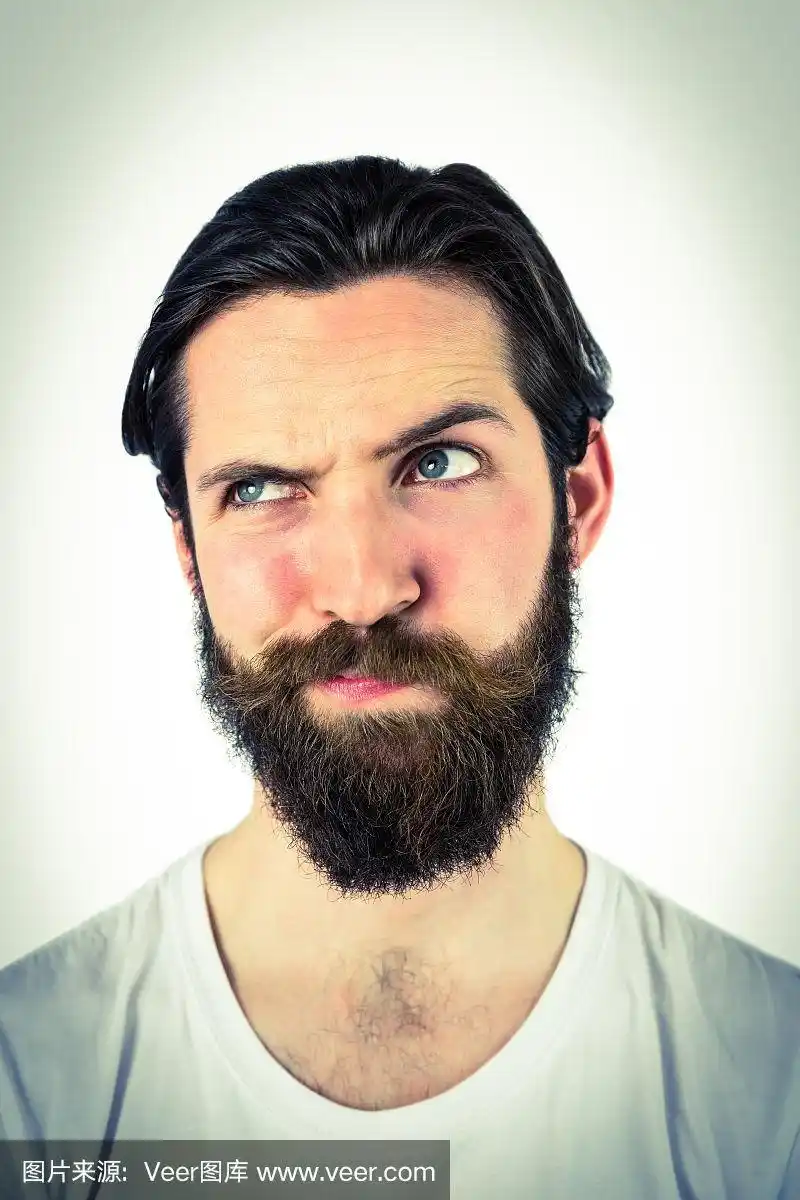 男性美,潮人,不看镜头,垂直画幅,络腮胡子