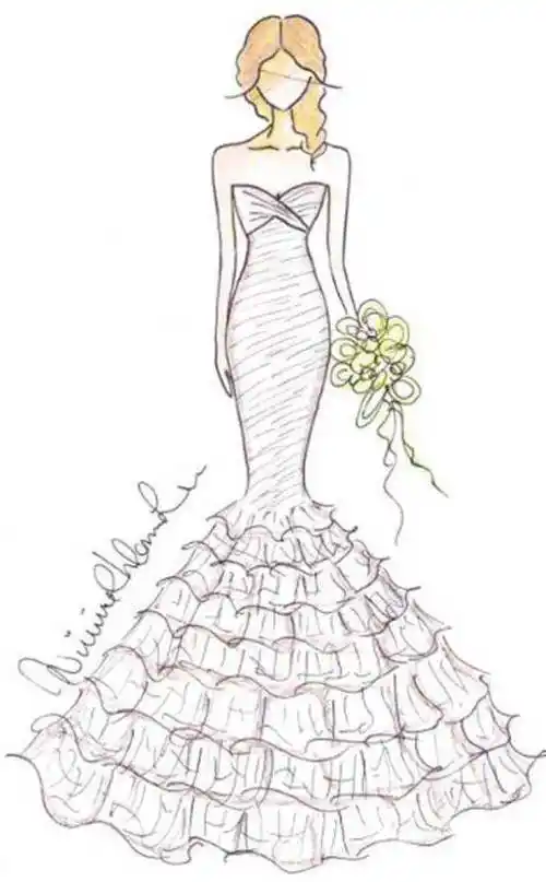 画婚纱的照片图片 最美婚纱简笔画