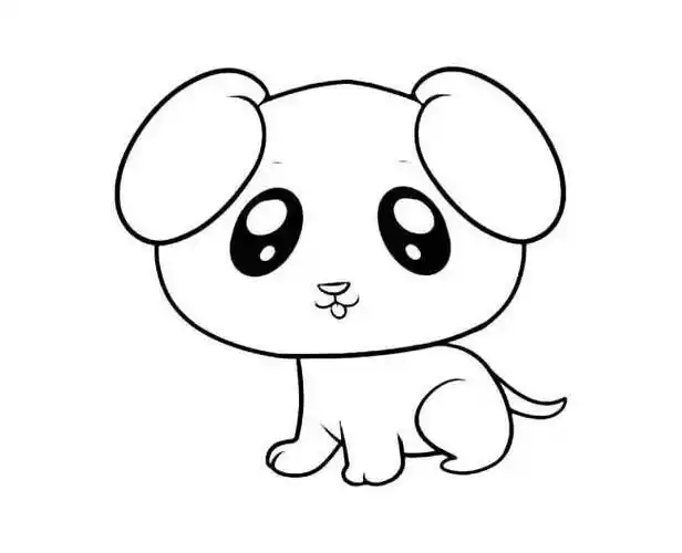 呆萌可爱小狗简笔画图片,呆萌可爱小狗动物简笔画步骤炒鸡简单的各种