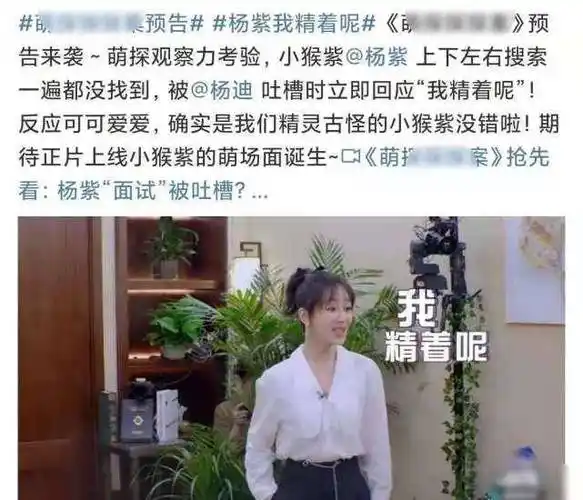 原创杨紫录节目被杨迪吐槽杨紫立即回应我精着呢这反应太机智了