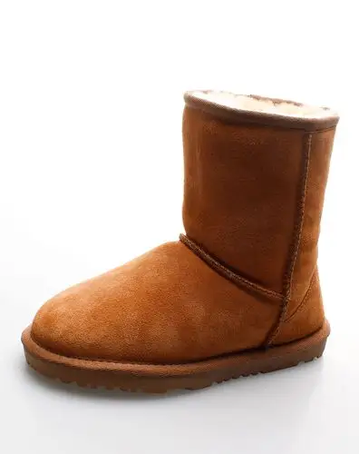 justivme栗色时尚奢华真皮雪地靴5825栗色_唯品会