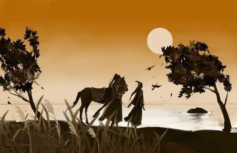 天刀淡雅手绘 给唐门公子牵马的小道姑