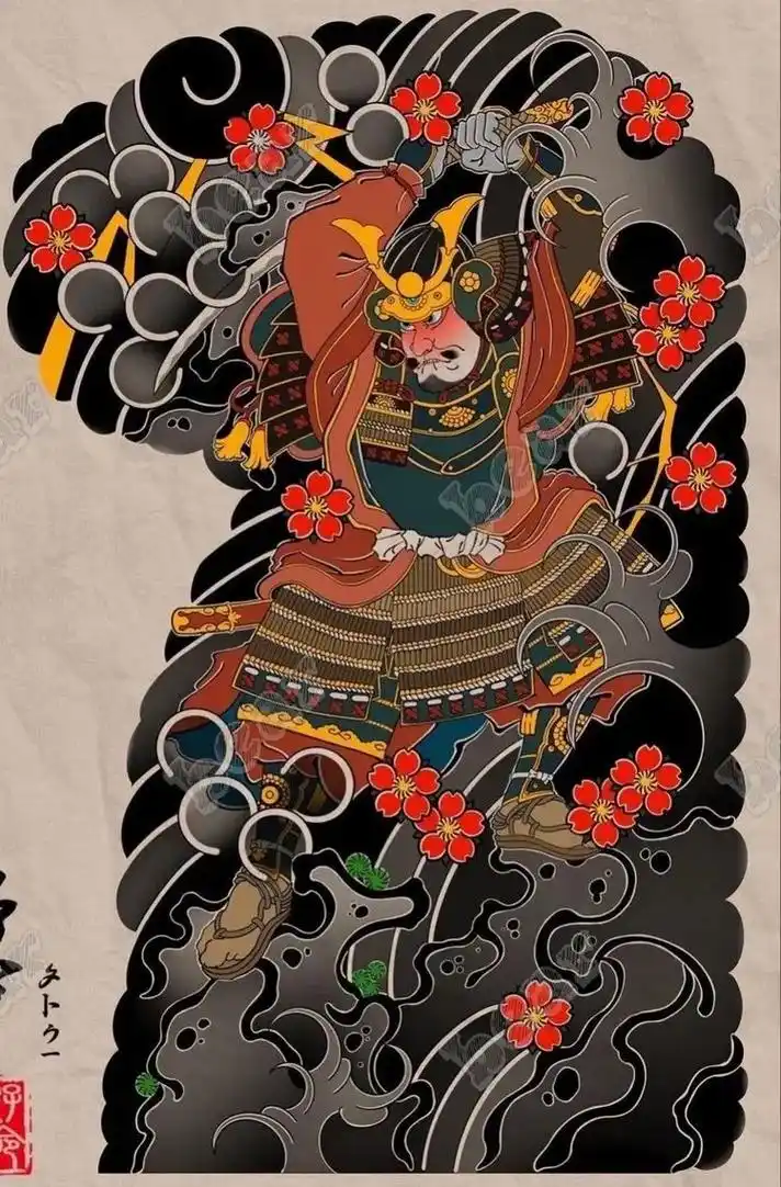 武士老传统.#纹身手稿 #日式老传统 #老传统 #武士纹身  - 抖音