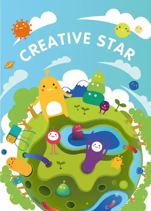 创意星球 少儿美术机构 活动 课堂 吉祥物 装饰画 门店 logoshanghai