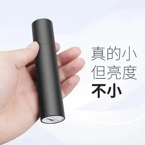 led铝合金usb充电手握式户外迷你内置小手电可当充电宝强光手电筒