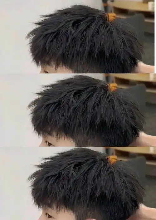 男生碎盖烫烫型不烫卷的发型阳光帅气