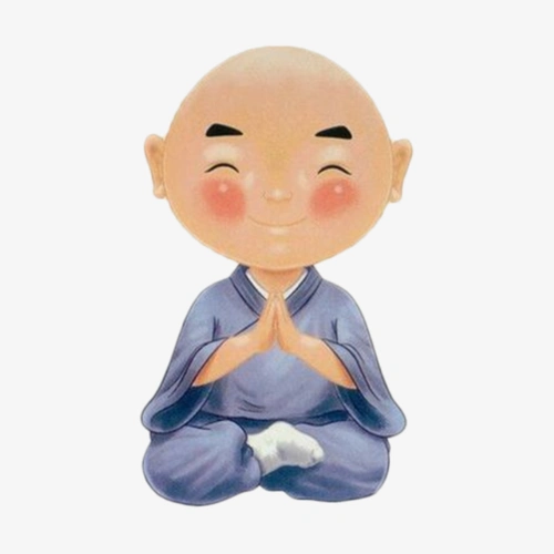 手绘微笑的小和尚