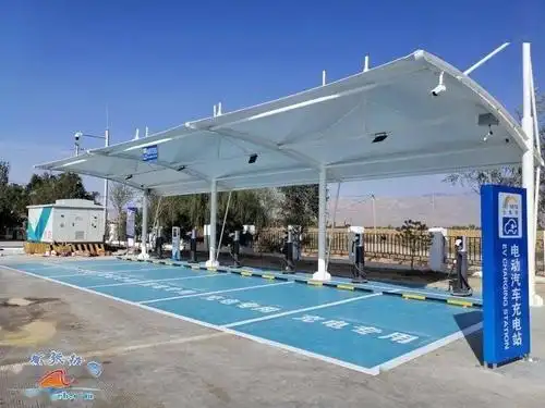 张掖首座高速公路服务区新能源汽车充电站主体工程完工_搜狐汽车_搜狐