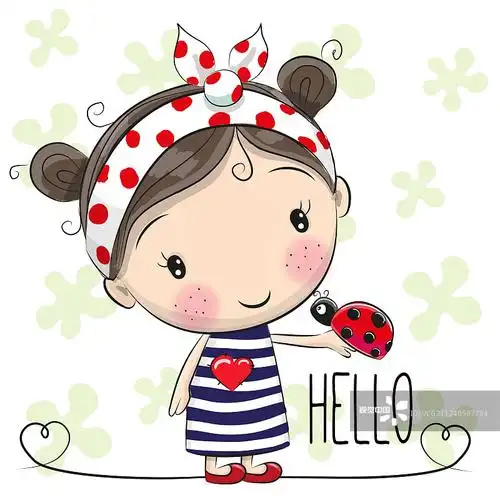 可爱的卡通女孩
