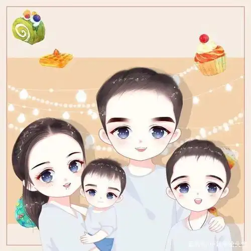 个性头像,一组幸福家庭亲子微信头像,手绘风喜欢吗?