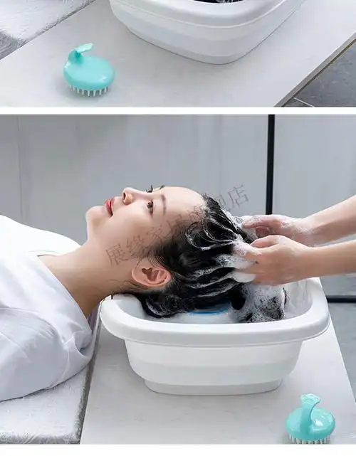 家用大人平躺式孕妇坐月子躺着洗头发老人儿童洗头神器躺椅 白色洗头