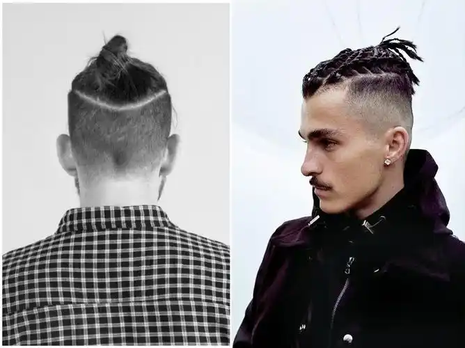 展开全部 你的头顶比较扁,试试把两侧和后方剃平,头顶留发的发型