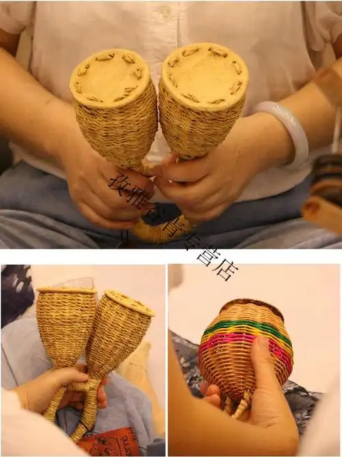 打击乐器藤编沙锤摇铃沙筒打击乐器南美民族小众乐器藤条南瓜壳沙筒