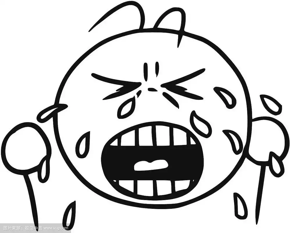 笑脸卡通的哭脸和哭