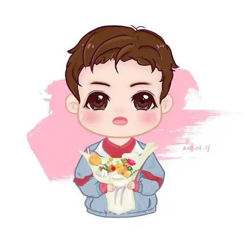 饭绘朱正廷手捧鲜花 迷你版正正可爱中送甜蜜