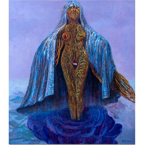 昌明意趣阁牡丹仙子 当代艺术家王慧斌布面油画手绘西画艺术品收藏