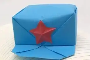 1如何折纸军人帽子可爱的手工折纸武士帽宠物帽子制作教程第一板报网
