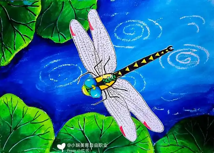 画画  #儿童美育  #蜻蜓  #画画的日常  #手绘  #水粉  #美术