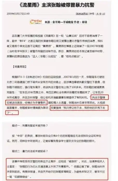 张翰也是法制咖 当年被他酒驾拖拽的交警离世 谁之过