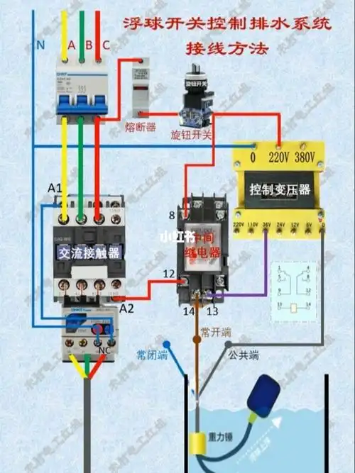 浮球开关自动控制排水系统接线方法