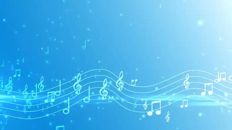 蓝色唯美浪漫音乐音符五线谱gif动态图音符背景