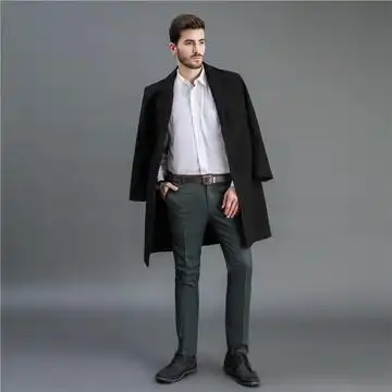 新款秋冬羊毛呢大衣男长款羊绒妮子外套青年韩版修身呢子男士风衣